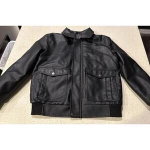 BV Clothing Faux Leather Bomber Jacket. Made in Italy. Size S
